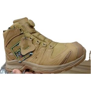 TSB1 High Quality Camouflage Training Menb Brown Black Ankle <b>Boots</b> with Lock <b>Hiking</b> Shoes Tactical Sneakers - Product Image 1