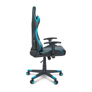 Chaise de jeu inclinable avec barre lumineuse LED RGB au design moderne, en cuir PU, échantillon gratuit pour les joueurs, vente en gros en usine bleue - Product Image 5