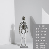 2024 mode plaqué argent enfant Mannequin accessoires corps entier enfant Mannequin en plastique vêtements pour enfants présentoir factice