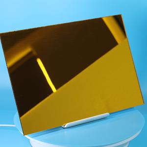 Fabrication feuille de <span class=keywords><strong>miroir</strong></span> en verre adhésif 8*4 <span class=keywords><strong>pieds</strong></span> épaisseur différente grande feuille acrylique <span class=keywords><strong>miroir</strong></span> doré pour la découpe laser - Product Image 1