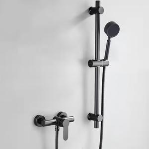 Rond poli mural salle <span class=keywords><strong>de</strong></span> bain <span class=keywords><strong>baignoire</strong></span> douche robinets Simple pressurisé haut jet douche ensemble - Product Image 1