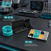 Organisateur d'outils de réparation de téléphone RF4 RF-ST15&M6, support rotatif à 360° pour tournevis, support de rangement pour pochoirs PCB, 2-en-1 pour téléphones mobiles