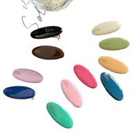 Anhong – Pince à cheveux en plastique faite à la main, style coréen et japonais, design géométrique/elliptique, coloris bonbon printaniers, cadeau
