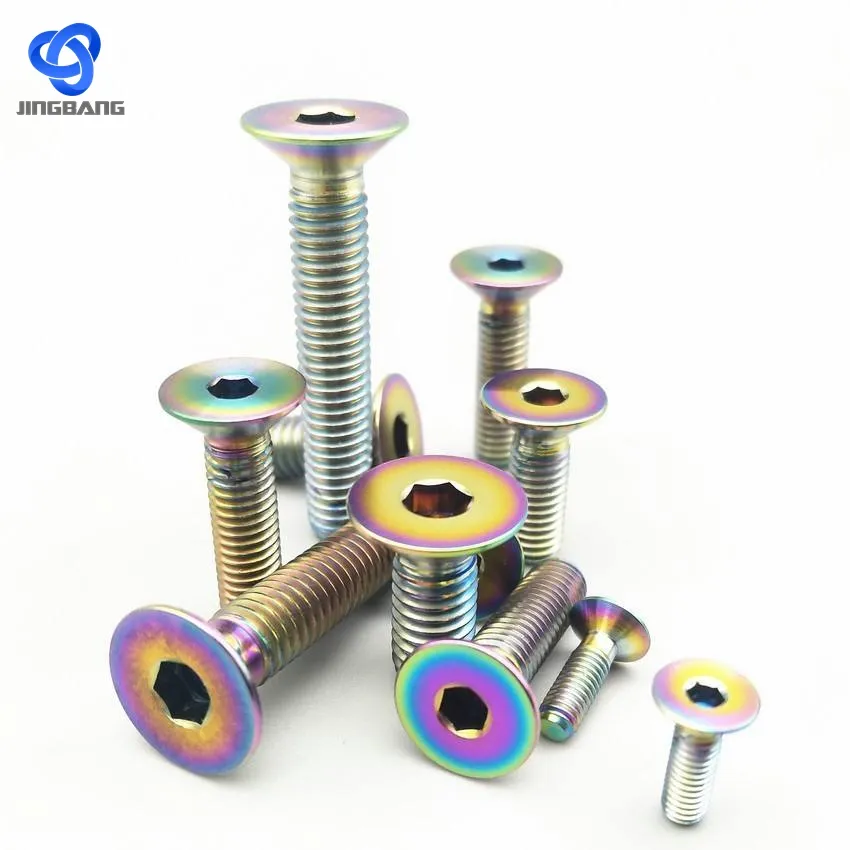 ISO standard colorful alloy bolts motorcycle 4.5mm titanium screws black titanium screw