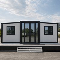 Maison conteneur extensible certifiée CE, prête à l'emploi, avec terrasse, pour bureau de chantier en Espagne, unité modulaire préfabriquée