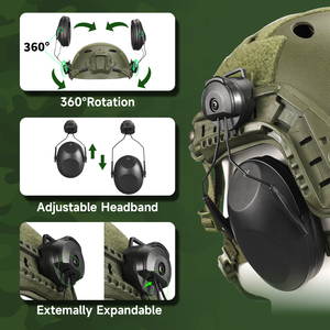 Casco táctico montado versión orejera <span class=keywords><strong>antiruido</strong></span> tapones para los oídos protección auditiva protectores auditivos insonorizados accesorios de caza - Product Image 4
