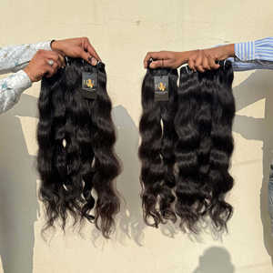 Paquet de tissage de cheveux bouclés droits ondulés bruts vierges indiens, cheveux humains de vison brut brésilien, trame de paquets de cheveux naturels - Product Image 1