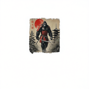 Samurai <b>Gorilla</b> Warrior Japan Art Long Sleeve <b>T</b>-<b>Shirt</b> - Product Image 2