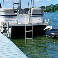 Échelle de bateau en acier inoxydable et aluminium pour yacht, échelle droite pour ponton, escalier marin 4/5 marches, pédale de 30 cm