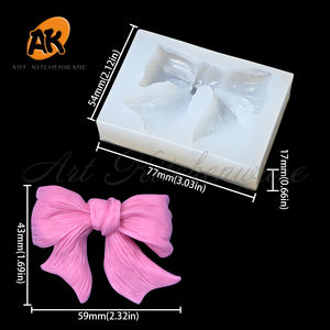 AK Bow Knot 3D Moldes de silicona Fondant Suministros de decoración de pasteles Molde de pastel de silicona para velas Jabón <span class=keywords><strong>Arcilla</strong></span> Pastelería Herramientas para hornear - Product Image 3