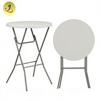 Tables pliantes en plastique de haute qualité pour l'extérieur, usage hôtelier, mobilier commercial moderne JC-J02, base en acier HDPE, fourniture directe usine
