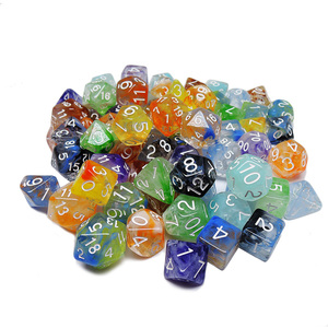 Dés polyédriques à bords vifs en acrylique dégradé, personnalisés, directement de l'usine, lot de 7 pièces pour jeux de rô<span class=keywords><strong>le</strong></span> DND <span class=keywords><strong>RPG</strong></span> - Product Image 2