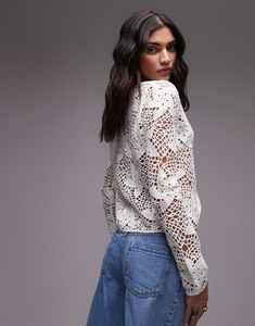 Maglione da donna in <span class=keywords><strong>cotone</strong></span> <span class=keywords><strong>bianco</strong></span> all'uncinetto vestiti stile uncinetto <span class=keywords><strong>Cardigan</strong></span> coprente da spiaggia bohémien - Product Image 3