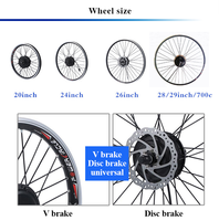 Kit de conversion de vélo électrique 20 24 26 27,5 28 29 pouces 700C, 48V 250W, kit de roue moteur avant arrière pour vélo électrique, kit de vélo électrique