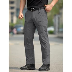 Pantalon cargo de randonnée pour homme, séchage rapide, résistant à l'eau, léger, en nylon, pour la pêche en plein air, tactique, 10 poches - Product Image 2