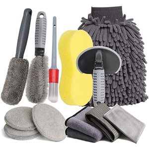 Car Wash <b>Tool</b> Kit 12 Piece Set Microfiber Brushes Sponge Gloves For <b>Vehicle</b> Cleaning - Product Image 1