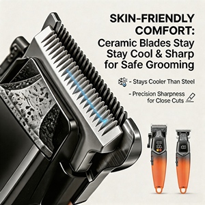 Set de Cortapelos Inalámbricos Profesionales con Pantalla LCD, Recortadoras Eléctricas para <span class=keywords><strong>Hombre</strong></span> con Cuchillas de Cerámica, Alemán/Inglés, 180min de Autonomí<span class=keywords><strong>a</strong></span>, OEM/ODM - Product Image 3