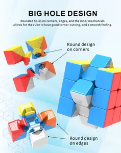 Cube de jouets, Cube magique Puzzle 3x3 Cube de vitesse (autocollant en Fiber de carbone) Cube magnétique unisexe ABS Ruiteng 3x3x3 67g
