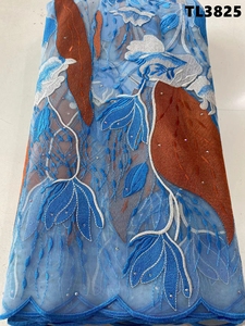 Hoa in ren thêu vải thiết kế đẹp Closeout mô hình xếp li váy in vải cho quần áo váy cưới - Product Image 5