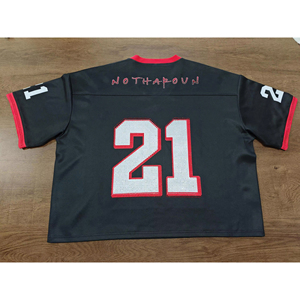 เสื้อเจอร์ซีย์อเมริกันฟุตบอลสไตล์เรโทรสตรีทแวร์ ผ้าระบายอากาศ พิมพ์ลาย ดีไซน์ใหม่ ปี 2025 ไซส์พลัส แขนสั้น - Product Image 1