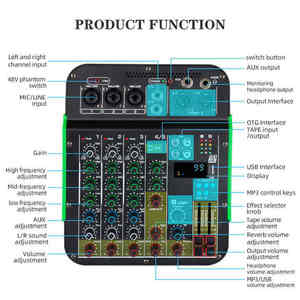 Cooyinka เครื่องผสมอินเตอร์เฟซเสียง<span class=keywords><strong>5</strong></span>ช่อง PC พร้อมการบันทึกการเชื่อมต่อไร้สาย - Product Image 5