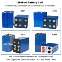 Stock UE UA LF280K MB31 Cellule de batterie Lifepo4 280 Ah 3.2V 314Ah 280 Ah 320Ah Lithium Fer Phosphate 48V 24V 12V Entrepôt européen