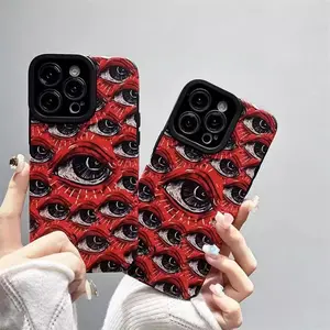 เคสโทรศัพท์มือถือหนัง TPU แบบนิ่มพิมพ์ลายดวงตาสีแดงแบบเต็มหน้า<span class=keywords><strong>จอ</strong></span>สำหรับ <span class=keywords><strong>iPhone</strong></span> 17 8 x XR XS 11 12 13 14 15 16 PRO MAX - Product Image 1