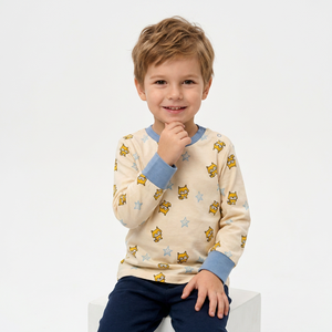 Camiseta de Manga Corta Casual para Niño, 100% Algodón Jersey, Estampado Animal Moderno, Ecológica, Transpirable y Suave para Verano - Product Image 1