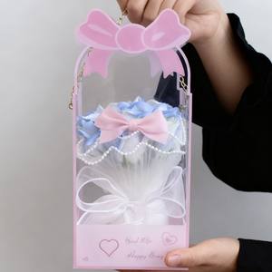 Simulation soap flower bow gift <b>box</b> Valentine's Day gift for girlfriend souvenir finished <b>rose</b> bouquet - Product Image 1