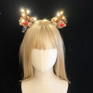 Diadema Navideña con Astas <span class=keywords><strong>de</strong></span> Reno Luminosas, Diadema con Orejas <span class=keywords><strong>de</strong></span> Gato y Bayas Brillantes - Product Image 4