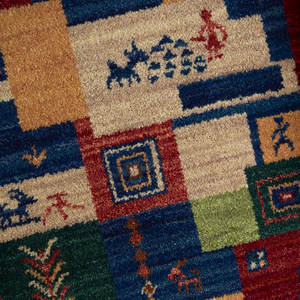 Alfombra de Lana Rectangular Vintage Chic con Parches, Antideslizante, Tejida a Mano y a Máquina, Limpieza Localizada, Aspirable, Geométrica Abstracta - Product Image 5