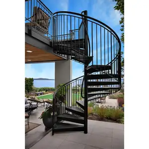 Cam ve paslanmaz çelik yapılar endüstriyel spiral merdiven