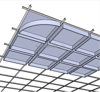 Listi Déflecteurs de plafond acoustiques de taille personnalisable Système de suspension de carreaux de feutre PET carrés à hauteur réglable avec élingue métallique