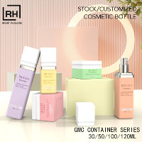 Pot en plastique pour crème visage, flacon pulvérisateur carré argenté pour lotion, pour hommes, soins de la peau, soins du corps, ensemble d'emballage 100 ml 4 oz
