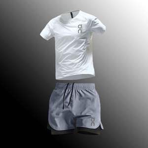 Set Sportivo Estivo Traspirante ad Asciugatura Rapida 100% Nylon con Maglia a Collo Tondo a Maniche Corte e Pantaloncini per Allenamento - Product Image 3