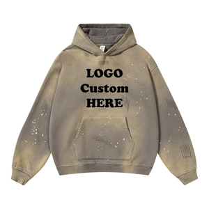 Sudaderas con Capucha de Algodón Tejido de Alta Calidad para Hombre, con Logotipo Personalizado, Holgadas, Talla Única para Invierno, OEM ODM - Product Image 1