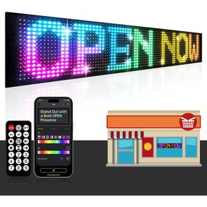 Letrero LED Programable de 24x5 con Control por Aplicación Bluetooth, Adhesivo, Alimentado por USB, Resistente al Agua IP65, para Exhibición en Tiendas Minoristas - Product Image 1