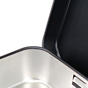 ブラック長方形ブリキボックスUディスク金属包装化粧道具収納クラフト使用ヒンジ付き - Product Image 3