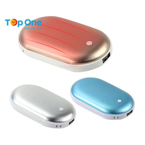 Top One Portable Mini 5000 10000mah Bleu Noir Auto Chauffant Téléphone Portable Banque D'alimentation Mobile Usb Chauffe-Main - Product Image 1