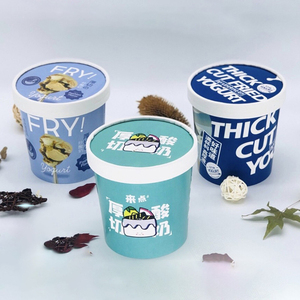 Rivestimento in PE alimentare monouso biodegradabile 100ml 150ml 200ml 300ml 500ml ciotola per gelato con coperchio domi - Product Image 1