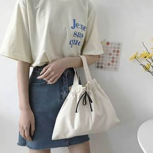 New Design Custom Logo Letter Portable Versatile Canvas Cotton Eco Recyclable Handheld Zipper Shoulder Closure Long Handle Tote - Product Image 2