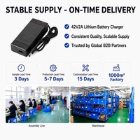 Chargeur de batterie Li-ion 42V 2A, prise DC 5,5x2,1 mm pour trottinette électrique pliable Kugoo S1 G2 Pro Fiido D1 D2 D2S D4S