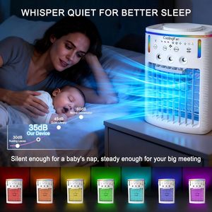 Ventilateur de refroidissement BTJMHUUR, refroidisseur d'air portable de 1500 ml avec télécommande et lumière LED à 7 couleurs pour la maison et la chambre à coucher - Product Image 6