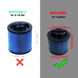 Filtre à cartouche pour <span class=keywords><strong>aspirateur</strong></span> eau et poussière 4 gallons, compatible avec les modèles DXVC4002, DXV04T, DXV05P, DXV05S, pièces détachées et accessoires pour <span class=keywords><strong>aspirateur</strong></span> - Product Image 2