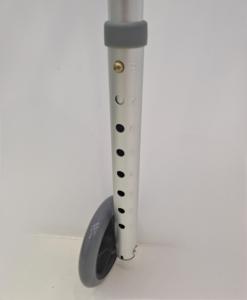 Andador plegable de 2 botones con ruedas, andador rodante, andador de rueda delantera, andadores ligeros de altura ajustable, Plata - Product Image 6