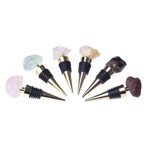 Tapón de Vino de Cristal Curativo de Ágata Druzy 100% Natural al por Mayor a Bajo <span class=keywords><strong>Precio</strong></span>, Tapón de Vino al Vacío de Amatista Rosa para Regalo - Product Image 2