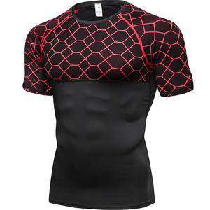 T-shirt de compression de gymnastique avec logo personnalisé Couche de base de musculation musculaire sportive pour hommes avec impression numérique Style sportif - Product Image 4