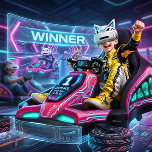 Simulateur de course F1 9D VR pour parc d'attractions intérieur/extérieur, <span class=keywords><strong>karting</strong></span> en métal ABS, jeu <span class=keywords><strong>Mario</strong></span> Kart pour centre commercial - Product Image 1