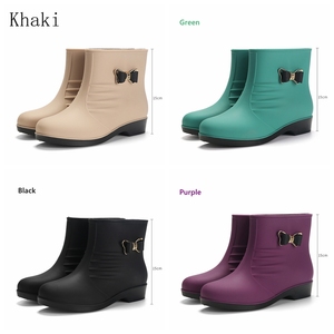 Chuteira <span class=keywords><strong>campo</strong></span>-Botas de lluvia de plástico para mujer, calzado de tacón alto, botas de nieve impermeables - Product Image 6