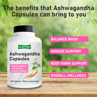 OEM Body Form Support Ashwagandha Capsules Zwarte Peper Fruitextract Ashwagandha Kalmerende Ontspannende Voedingscapsules